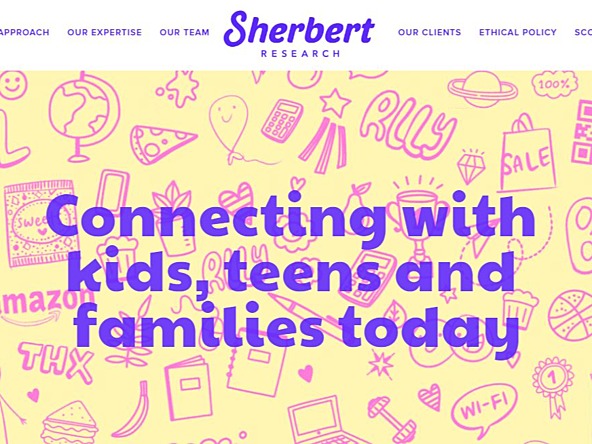 Screengrab of Sherbert Research website